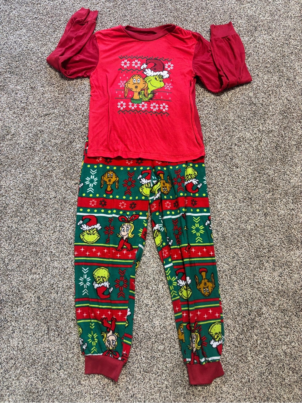 The Grinch Two-Piece Set Shirt And Pants Pajamas Kids/Youth 12